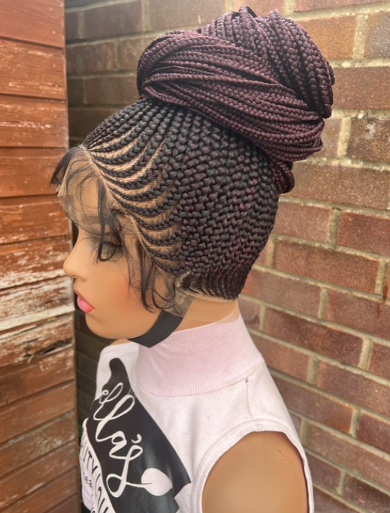 Perruque tresse passe mèche en ponpom