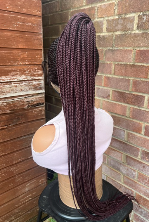 Perruque tresse passe mèche en ponpom