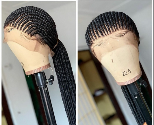 Perruque tressée passe mèche tous derrière