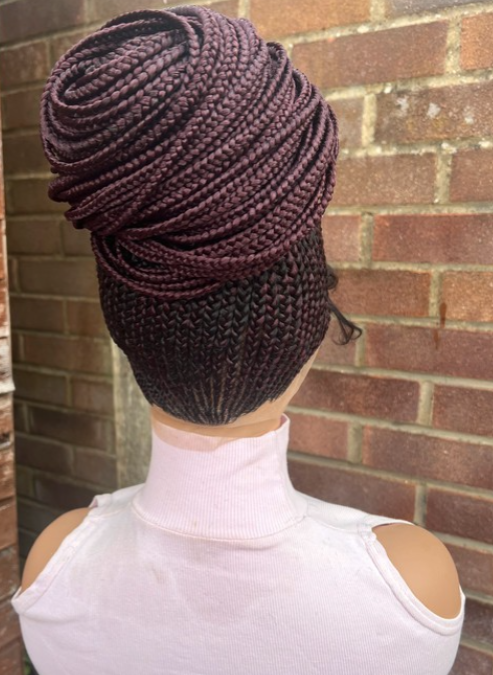 Perruque tresse passe mèche en ponpom