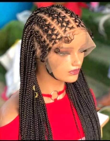 perruque tresse croisée+ rasta derrière