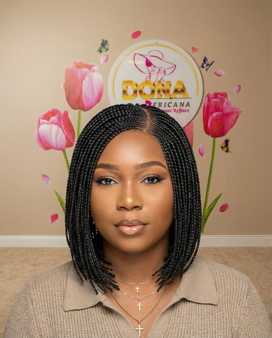 Perruque tresse Bob avec passe mèche - Donaafricana 