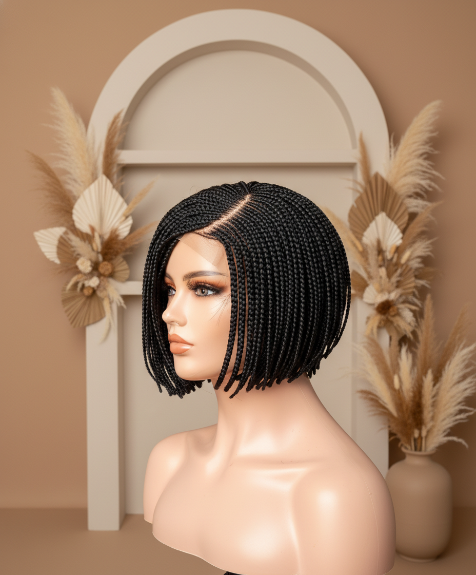 Perruque tresse Bob avec passe mèche - Donaafricana 