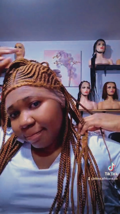 Perruque tresse en passe mèche avec rasta