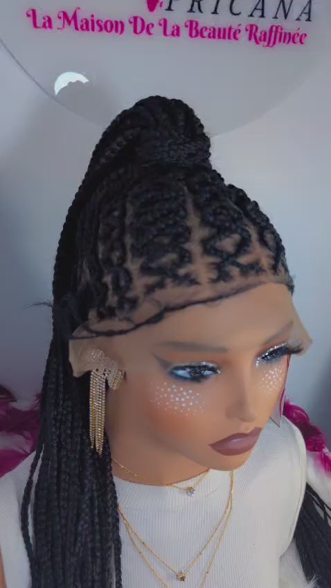 perruque tresse croisée+ rasta derrière